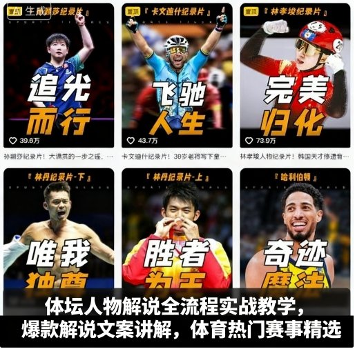 体坛人物解说全流程实战教学，爆款解说文案讲解，体育热门赛事精选-鲁班聊项目