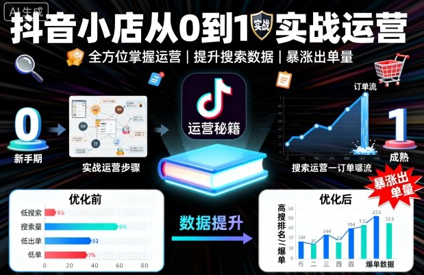 抖音小店从0到1实战运营,帮你全方位掌握小店运营,提升搜索数据与出单量-鲁班聊项目