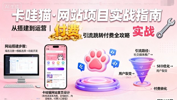 卡哇猫·网站项目,网站搭建与运营以及引流跳转付费-鲁班聊项目