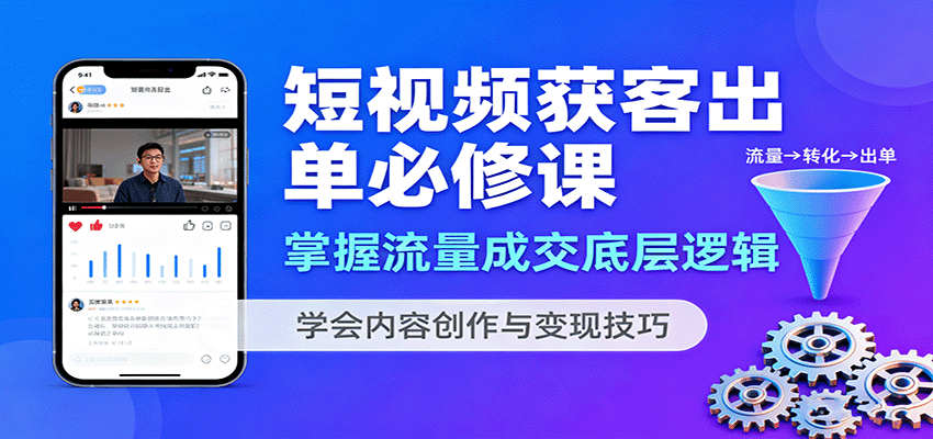 短视频获客出单必修课:掌握流量成交底层逻辑,学会内容创作与变现技巧-鲁班聊项目