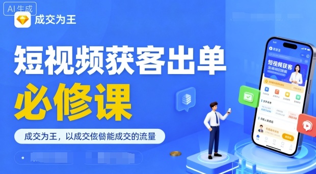 短视频获客出单必修课,成交为王,以成交为导向,直接做能成交的流量-鲁班聊项目