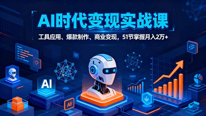 AI时代全场景实战课，工具应用、爆款制作、商业变现，51节掌握月入2万+-鲁班聊项目