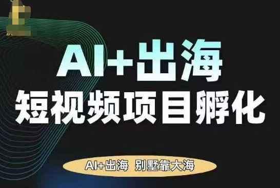 AI·TikTok AI+出海短视频项目孵化，陪你从0-1借助AI实现出海变现-鲁班聊项目