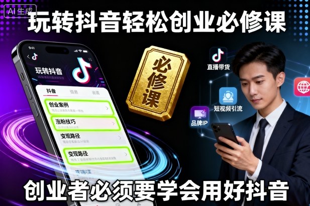 玩转抖音轻松创业必修课,创业者必须要学会用好抖音-鲁班聊项目