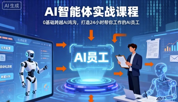 Ai智能体实战课程,0基础跨越Ai鸿沟,打造24小时帮你工作的Ai员工,打破常规,以实战定义Ai-鲁班聊项目