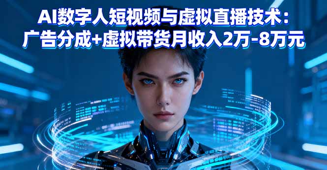 AI数字人短视频与虚拟直播技术：广告分成+虚拟带货月收入2万-8万元-鲁班聊项目