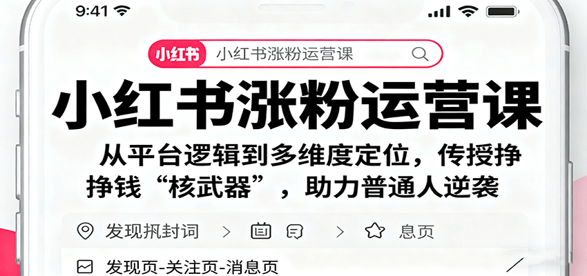 小红书涨粉运营课:从平台逻辑到多维度定位,传授挣钱 “核武器”,助力普通人逆袭-鲁班聊项目
