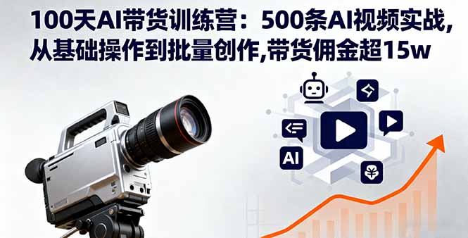 100天AI带货训练营：500条AI视频实战,从基础操作到批量创作,带货佣金超15w-鲁班聊项目