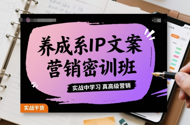 养成系IP文案营销密训班,实战中学习真高级营销-鲁班聊项目