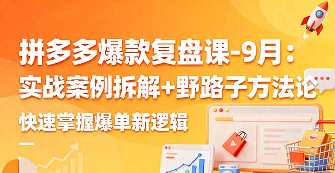 拼多多爆款复盘课-9月：实战案例拆解+野路子方法论，快速掌握爆单新逻辑-鲁班聊项目