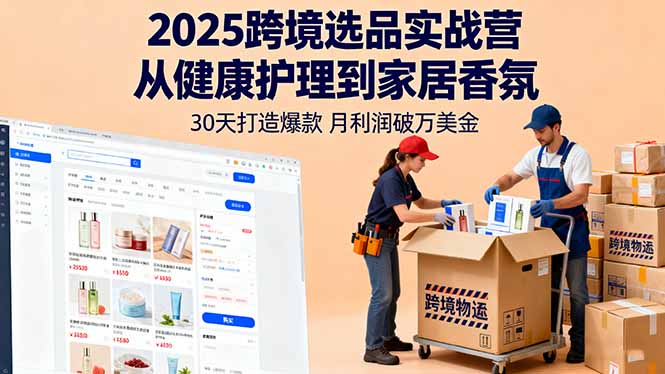 2025跨境选品实战营:从健康护理到家居香氛,30天打造爆款,月利润破万美金-鲁班聊项目