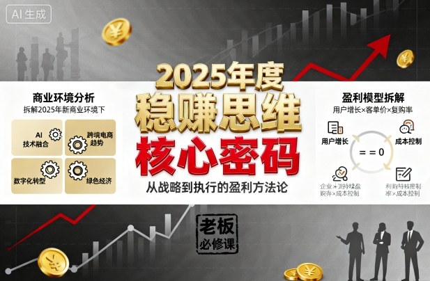 2025年度稳賺思维老板创业营，拆解2025年新商业环境下，企业实现持续盈利的核心密码-鲁班聊项目