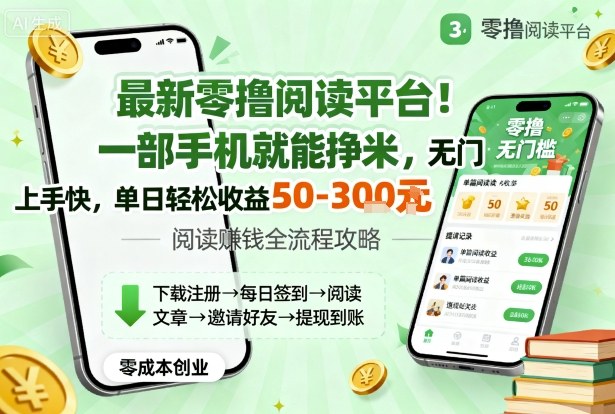 最新零撸阅读平台！一部手机就能挣米，无门槛上手快，单日轻松收益50-3张【揭秘】-鲁班聊项目