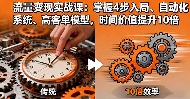 流量变现实战课：掌握4步入局、自动化系统、高客单模型，时间价值提升10倍-鲁班聊项目