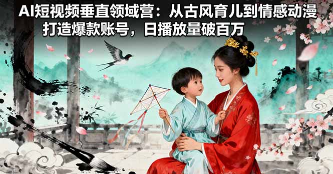AI短视频垂直领域营：从古风育儿到情感动漫，打造爆款账号,日播放量破百万-鲁班聊项目
