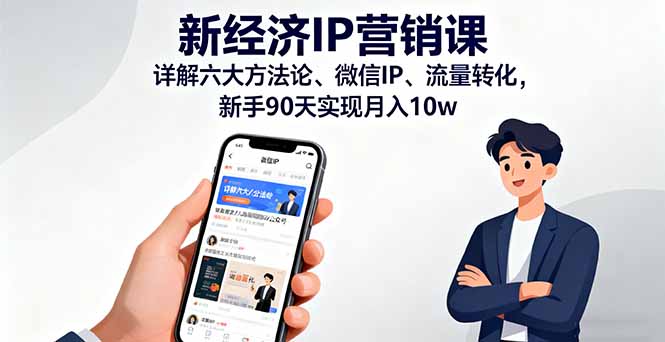 新经济IP营销课：详解六大方法论、微信IP、流量转化，新手90天实现月入10w-鲁班聊项目