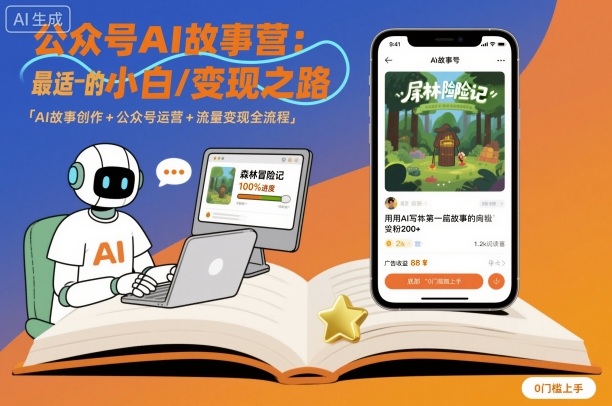 公众号ai故事营，最适合小白的自媒体变现之路-鲁班聊项目