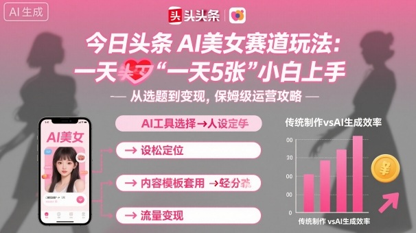 今日头条AI美女赛道玩法，一天轻松5张，小白轻松上手-鲁班聊项目