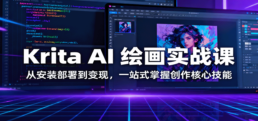 Krita AI 绘画实战课：从安装部署到变现，一站式掌握创作核心技能-鲁班聊项目