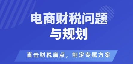 电商企业财税风险与规避，直击财税痛点，制定专属方案-鲁班聊项目