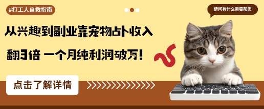 从兴趣到副业靠宠物占卜收入翻3倍一个月纯利润破W-鲁班聊项目