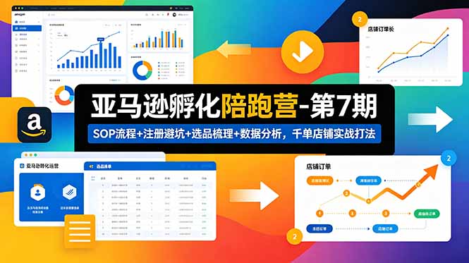 亚马逊孵化陪跑营-第7期:SOP流程+注册避坑+选品梳理+数据分析,千单店铺实战打法-鲁班聊项目