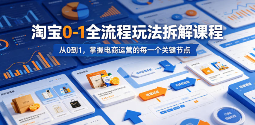 淘宝0-1全流程玩法拆解课程,从0到1,掌握电商运营的每一个关键节点-鲁班聊项目