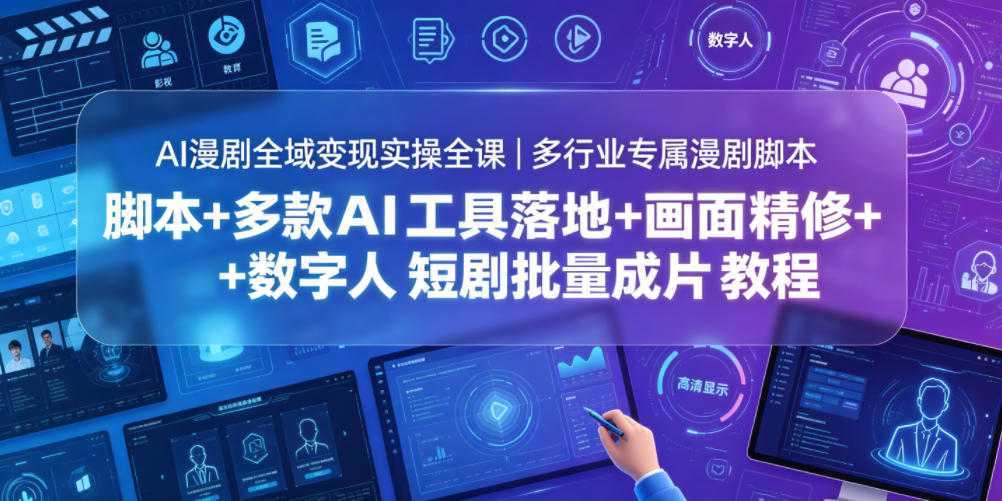 AI漫剧全域变现实操全课|多行业专属漫剧脚本+多款AI工具落地+画面精修+数字人短剧批量成片全教程-鲁班聊项目