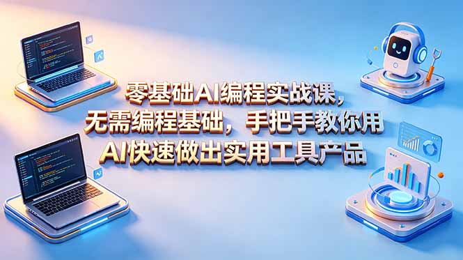 零基础AI编程实战课-更新,无需编程基础,手把手教你用AI快速做出实用工具产品-鲁班聊项目