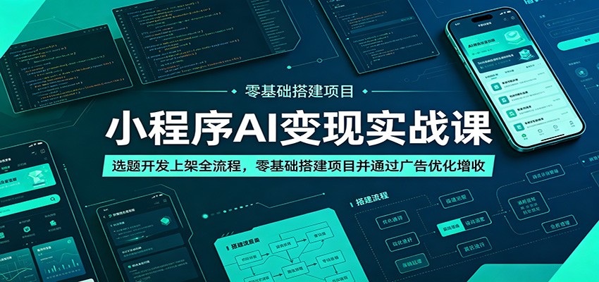 小程序AI变现实战课:选题开发上架全流程,零基础搭建项目并通过广告优化增收-鲁班聊项目