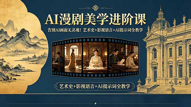 告别AI画面无灵魂！AI漫剧美学进阶课-更新，艺术史+影视语言+AI提示词全教学-鲁班聊项目