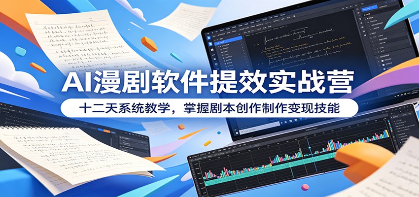 AI漫剧软件提效实战营：十二天系统教学，掌握剧本创作制作变现技能-鲁班聊项目