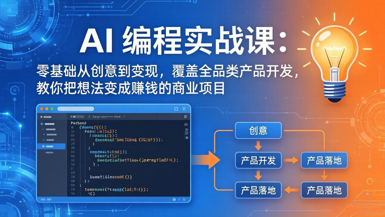 AI编程实战课-第三期-6月更新：零基础从创意到变现，覆盖全品类产品开发，把想法变成赚钱项目-鲁班聊项目