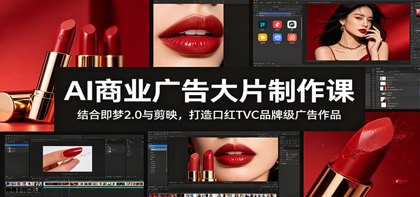 AI商业广告大片制作课:结合即梦2.0与剪映,打造口红TVC品牌级广告作品-鲁班聊项目