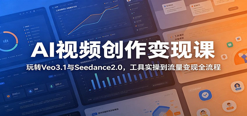 AI视频创作变现课:玩转Veo3.1与Seedance2.0,工具实操到流量变现全流程-鲁班聊项目