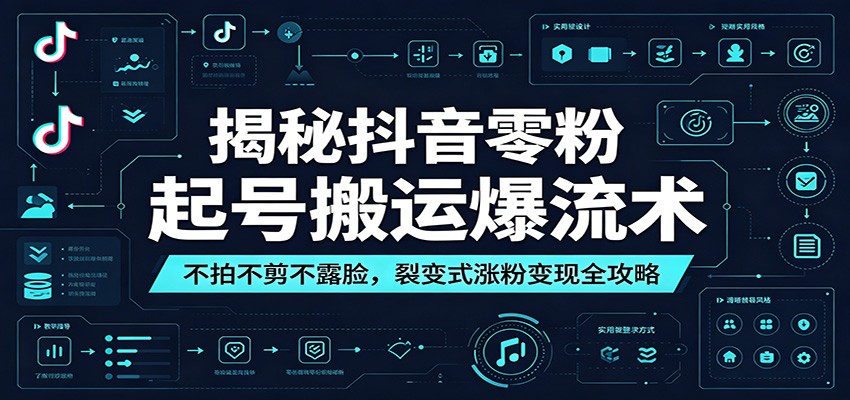 揭秘抖音零粉起号搬运爆流术：不拍不剪不露脸，裂变式涨粉变现全攻略-鲁班聊项目