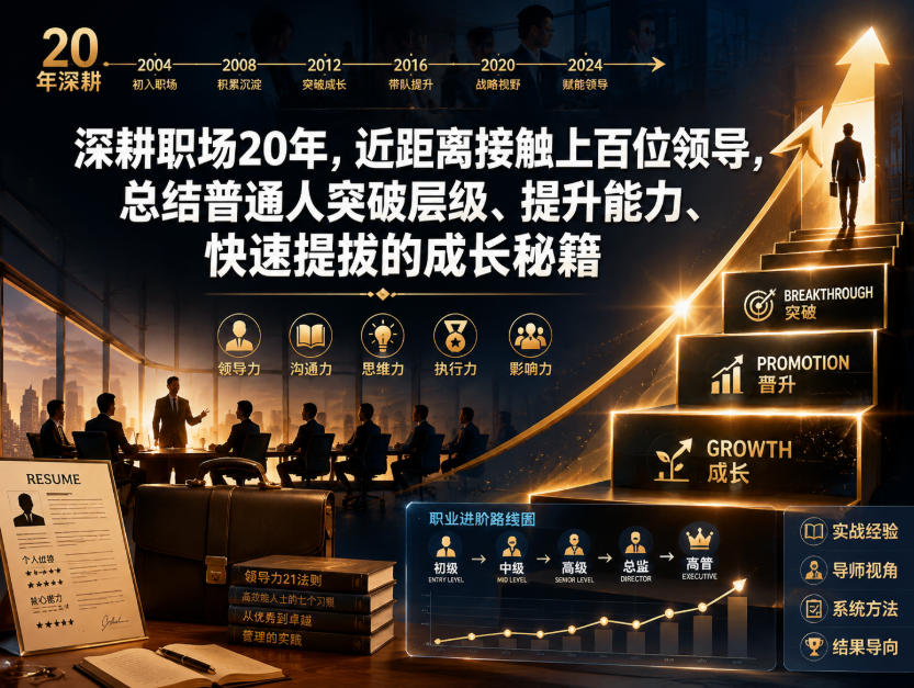 付费文章：深耕职场20年，近距离接触上百位领导，总结普通人突破层级、提升能力、快速提拔的成长秘籍(全网独家干货)-鲁班聊项目