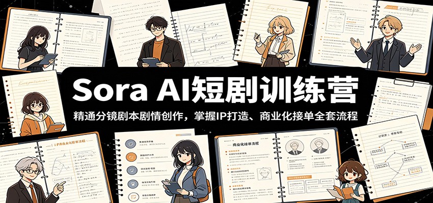 Sora AI短剧训练营：精通分镜剧本剧情创作，掌握IP打造、商业化接单全套流程-鲁班聊项目
