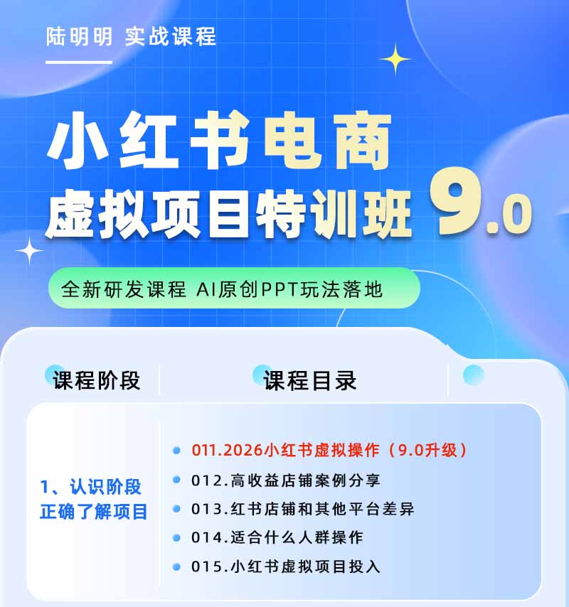 图片[1]-小红书虚拟项目特训班9.0，全面拥抱AI，批量产出原创PPT货源，单品/单店纯利润几万到几十W-鲁班聊项目